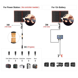 Dokio 100W 18V PORTABLE FOLDABLE Solar Panel Kit (21x28inch, 5.9lb) Monocrystalline(HIGH Efficiency) with CONTROLLER 2 USB Output to Charge 12V Batteries (All Types: Vented AGM Gel) RV Camper Boat - NOS thumbnail