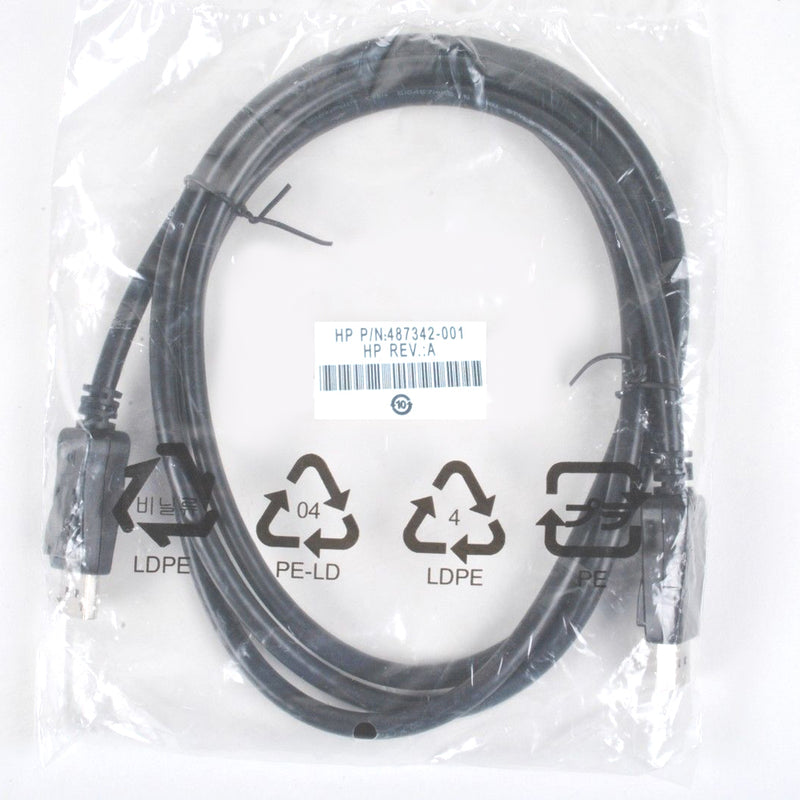 New HP High Performance DisplayPort 6 Foot Cable Male to Male 487342-001 (VN567AA)